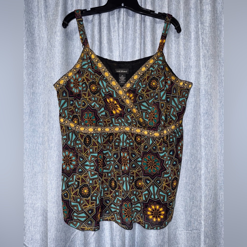 Lane Bryant Multicolor Geometric Camisole 28 NWT